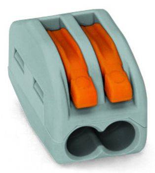 Wago 2-pole lever connector, gray (222-412)